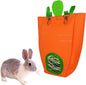 GKYZBB Rabbit Hay Feeder Bag for Cage Guinea Pig Timothy Hay Dispenser Storage Manger Hanging Large Less Waste for Bunny（Carrot）
