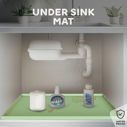 32x24x1” XL Dog Food Mat - All Purpose Under Sink Liner, Washer and Dryer Covers for The Top, Silicone Griddle Mat for Blackstone - Raised Edges Dog Mat for Food and Water Prevent Spill, Waterproof