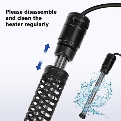 AQQA Aquarium Heater,Submersible Fish Tank Heater 59-93°F/15-34°C External Controller,Rapid Heating,Ultra-high Temperature Protection,Automatic Power-Off When Leaving Water (300W for 53-80 Gallon)