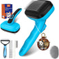 5 PCS Dog Grooming Brush Kit – Self Cleaning Slicker Brush for Shedding Short & Long Haired Dogs & Cats. Removes Loose Fur, Undercoat, Mats, Tangles. Suit for Small, Medium & Large Pets. Blue