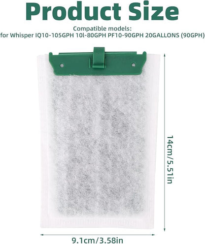 16pcs Medium Replacement Filter Cartridges Compatible with Tetra Whisper Bio-Bag, Fish Tank Parts Accessories for 10i IQ10 PF10 ReptoFilter, 5-10 Gallon Aquarium Filter Cartridges