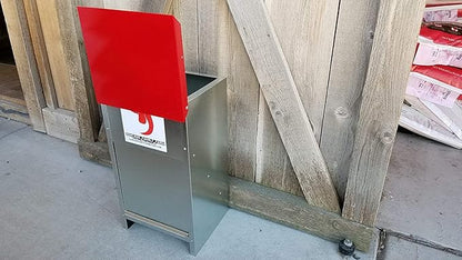 Duncan's Dog Feeder - Galvanized Metal Pet Food Station for Outdoor or Indoor Use - Automatic Gravity Self Feeding Dispenser for Small, Medium, and Large Breeds - Holds 25 Pounds of Dry Kibble