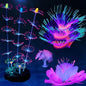 4 Pack Silicone Glowing Fish Tank Decorations Plants,Aquarium Fish Tank Glow Ornaments,Artificial Sea Anemone Coral Decor with Glowing Effect for Glow Fish Aquarium