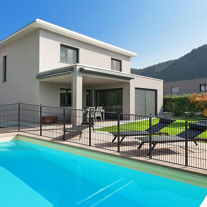 Dog Playpen 32 inch 10 Panels Indoor Dog Pen for Medium/Small Dogs Heavy Duty Metal Dog Fence Outdoor for Yard, Puppy Playpen with Door Portable Pet Fence for RV Camping Yard