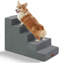 GGIB Dog Stairs for Small Dogs Cats Non-Slip Dog Steps for High Bed Pet Stairs for Sofa Couch Pet Ramp Pet Steps with Removable Washable Cover, Grey, 22" H, 5-Step