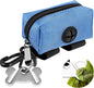 Dog Waste Bag Dispenser Pet Poop Bags Holder for Doggie Waste Bags Dispensers Soft Fabric Zipper Small Doggy Puppy Pouch for Leash Accessory Attachment with Carrier,Blue