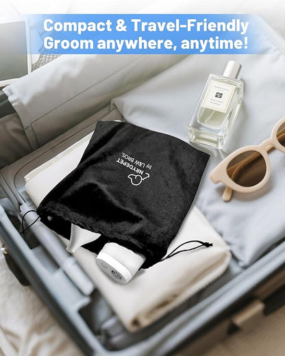 2-in-1 Hands-Free Dog Hair Dryer with Table Clamp – Low Noise Pet Grooming Dryer for Dogs & Cats, Adjustable Heat & Speed, Wearable or Desktop Use(Gray)