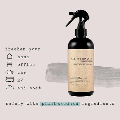 Air Essentials Air Freshener & Odor Eliminator Spray - 12 oz, Pack of 2 - Made with Pure Essential Oils - Lavender Blossom Scent