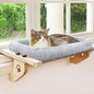 AMOSIJOY Cat Sill Window Perch Sturdy Hammock Window Seat with Cushion Cover, Wood & Metal Frame for Large Cats, Easy to Adjust Cat Bed for Windowsill, Bedside, Drawer and Cabinet (L)