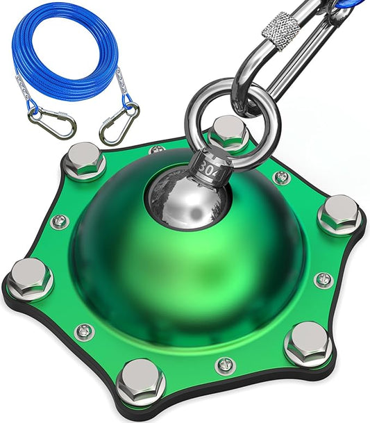 Dog Tie Out Cable and Stake,with 45FT Heavy Duty Cable,360°Swivel Dog Run Ground AnchorsDog Runner for Yard Rust Proof Can Hold 2 Dogs- Up to 150LBS,for Outdoor Camping