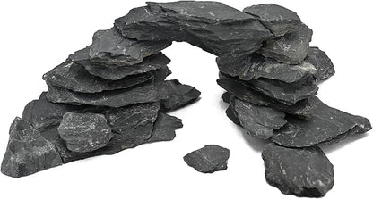 Aquarium Rocks 10LB Natural Slate Rock for Aquarium Landscaping for Terrariums, Reptile Habitats & Creative Aquascaping-3 to 8 Inches