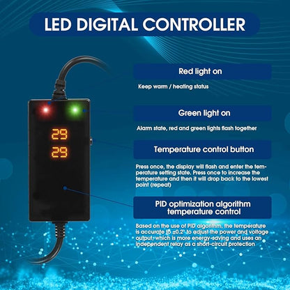 800w Aquarium Heater, Submersible Fish Tank Heater,Intelligent Frequency Conversion with Over-Temperature Protection and Automatic Power-Off When Leaving Water for