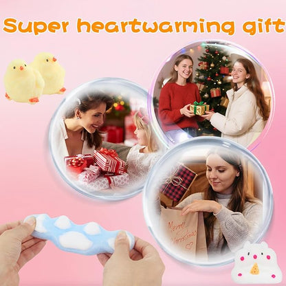 6 Pcs Taba Squishy , Kit Squeeze Toy ,Include Squishies( 2 Cat Paws & 2 Chick,2 Hamster), Soft Stress Relief Squeeze Toy,tress Relief Sensory Toy