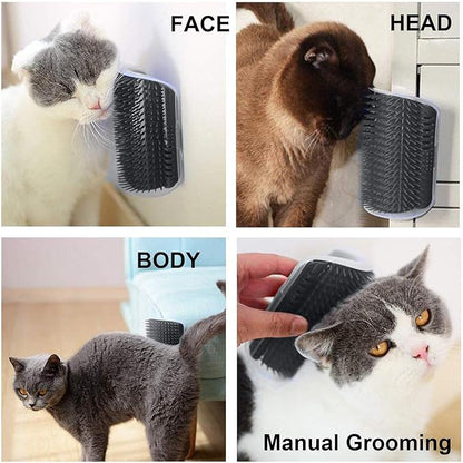 3.0 Softer Cat Self Groomer with Catnip, Dog Cat Corner Groomer,Wall Corner Scratcher Comb,Grooming Massage Brush, Perfect Scratch Massager Tool for Long & Short Fur Kitten/Puppy (2 Pack)