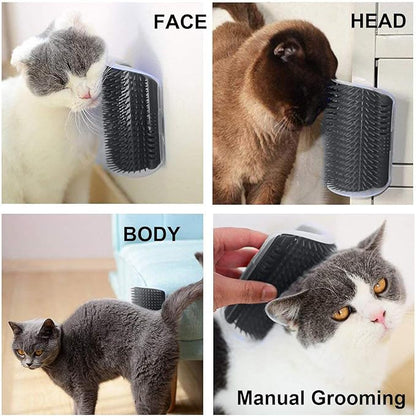 3.0 Softer Cat Self Groomer with Catnip, Dog Cat Corner Groomer,Wall Corner Scratcher Comb,Grooming Massage Brush, Perfect Scratch Massager Tool for Long & Short Fur Kitten/Puppy (1 Pack)