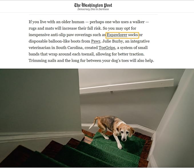 EXPAWLORER Anti Slip Dog Socks to Prevent Licking Paws, Dog Shoes for Hot Pavement, Dog Booties for Small Medium Large Senior Dogs, Traction Control Dog Boots & Paw Protectors for Hardwood Floors