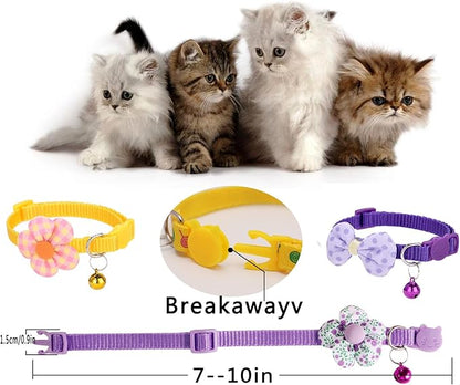 16 PCS Cute Cat Collars Breakaway with Bell for Boy Cats and Girl Cats Gifts (#5-Multicolor Plaid)