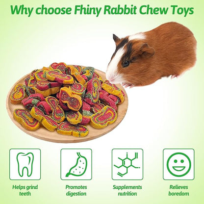 Fhiny Rabbit Chew Toys Mixed Forage Beetroot Carrot and Pumpkin Bunny Treats for Hamsters Guinea Pigs Chinchillas and Other Small Rodents Teeth Grinding (0.57lb/260g)