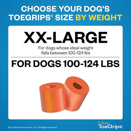 Dr Buzby's XXLarge ToeGrips for Dogs - Instant Traction on Wood/Hardwood Floors - Anti Slip Relief - Grippers for Senior Dogs - Stop Sliding Instantly - Rubber Nails for Paws - 1 Pack (20 Grips)