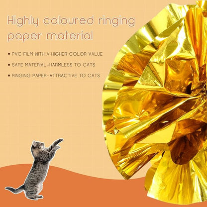 Andiker Cat Crinkle Balls, 2.36 Inches 6 Colors 12pcs Cat Balls Chew and Chase Kitten Mylar Crinkle Ball Lightweight Cats Toys for Indoor Cats to Keep Fit and Active(12pcs)