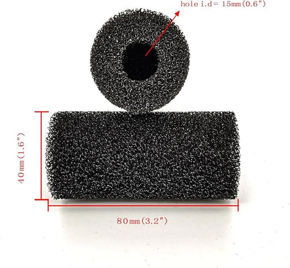 6X Pre-Filter Sponge for Aquarium Shrimp Fry Fish Tank Filter Pump Prefilter Sponge Replacement Foam Cover 3.2 X 1.6 Inch with 0.6" Hole Diameter