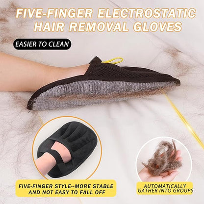 2PCS Pet Hair Removal Glove, Electrostatic Pet Hair Removal Gloves, Upgrade Efficient Grooming Gloves for Pet Hair, Clothing, Couch, Furniture, Carpet, Car Seat