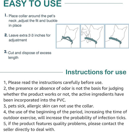 Flea and Tick Collar for Cats. Offers 4 * 6 Months of Protection. Made from Quality Essential Oils. Waterproof and Natural. Protects Kittens. Free Flea Comb and Tick Tweezers. (4 Pack - 13.8 inches)