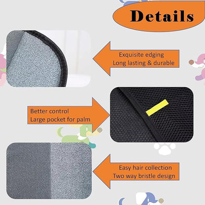 3 PCS Pet Hair Removal Glove for Cats & Dogs, Electrostatic Grooming Gloves for Pet Hair, Reusable Double Sided Static Hair Remover for Couch, Furniture, Carpet & Car Seat