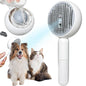 3-in-1 Steam Brush for Cats & Dogs – Hair Removal Comb with One-Click Release & Water Spray – Grooming Brush for Shedding, Long/Short Hair (white brushs-grey)