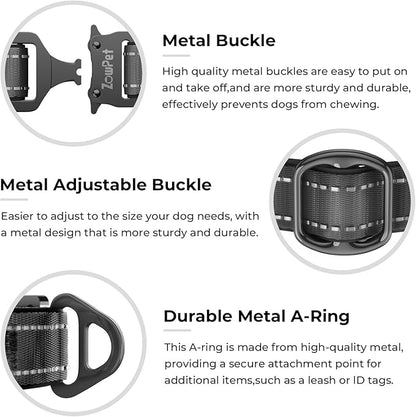 2025 Upgrade Airtag Dog Collar, Reflective Dog Collar with Airtag Holder, IP68 Waterproof| Metal Buckle| Ultra-Durable| Comfortable Padded, GPS Dog Collars for Medium Large Dogs (Black,M)