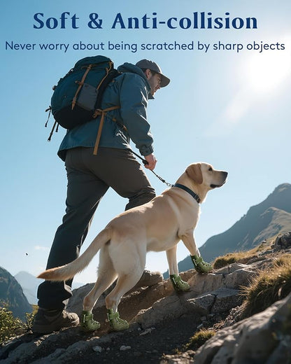 Dog Shoes for Hot Pavement, Breathable Dog Boots Paw Protectors with Adjustable Straps & Non-Slip Sole, Easy On & Off, Waterproof, Easy-Cleaning (Black, L)