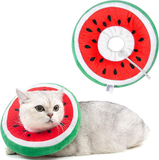 ANWA Adjustable Cat Cone Collar Soft, Cute Cat Donut Collar After Surgery, Kitten Recovery Cones to Stop Licking