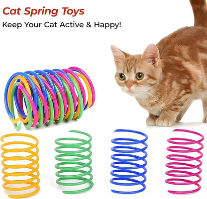 3-Pack Interactive Cat Toys Ball - 2025 New Gen with Smart Obstacle Avoidance & Auto Wake-Up,Includes 4 Speedy Tail 2.0 Ropes,Cat Spiral Spring 12Pcs, Ideal Kitten Toys for Bored Indoor Cats