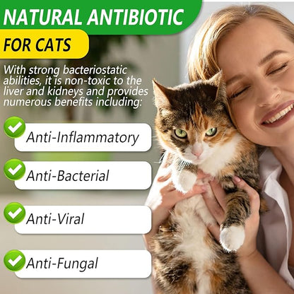 Antibiotics for Cats, Cat Antibiotics for Injections, Natural antibiotic for Cat Immune & Allergy Relief, Cough Relief, Yeast Injection, UTI Treatments, Cats Antibiotics, 60ML