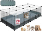 20 Panels Small Animal Playpen, 48" x 24" x 16" Pet Playpen with Waterproof Mat, C&C Cage for Guinea Pigs, Rabbit/Bunny/Baby Chicken Cage,Bunny/Puppy/Chicken Pen Indoor Outdoor Portable Metal Fence