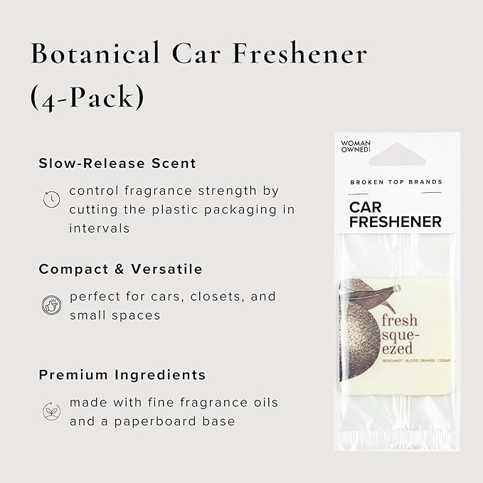 Fresh Squeezed Car Air Freshener - 4 Pack