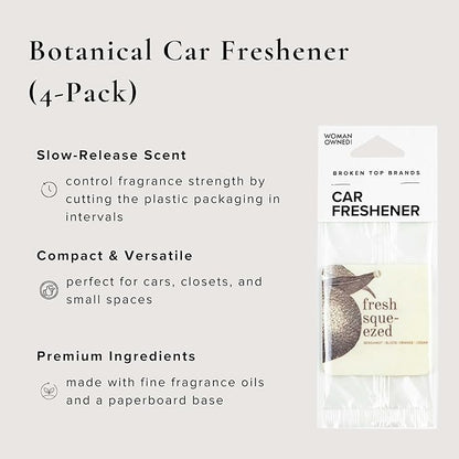Fresh Squeezed Car Air Freshener - 4 Pack