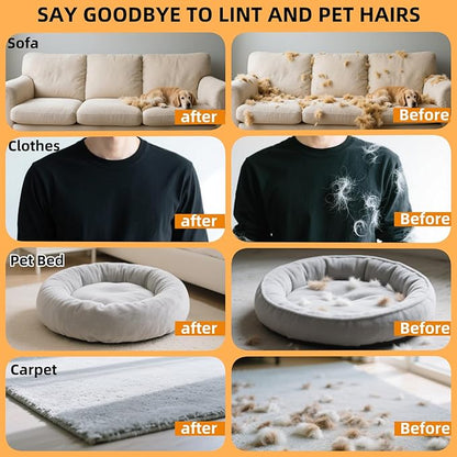 2Pcs Electrostatic Pet Hair Removal Gloves for Cats & Dogs,2025 New Upgraded Reusable Quick De-Shedding Grooming Gloves,Animal Fur Remover Tool for Couch,Carpet,Furniture, Car Seat,Clothing,Curtain