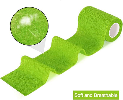 12 Pack Self Adhesive Bandage Wrap 3 inch X 5 Yards Elastic Self Adherent Cohesive Bandage for Ankle Wrist Sports Athletic Tape Pet Vet Wrap for Horses Dog First Aid Tape