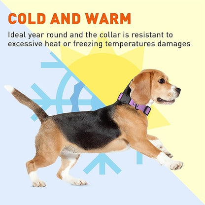 Dogline Biothane Waterproof Dog Collar with Quick Release Buckle Strong Coated Nylon Webbing with Odor- Proof for Easy Care Easy to Clean Fits Small Medium Large Dogs, Amethyst Purple 1" W 15-23" L