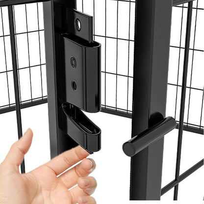 Dog Playpen, Outdoor Dog Fence, 16 Panels, 40" H Dog Pen for Large/Medium/Small Dogs, Heavy Duty Metal Pet Fence with Gate, Portable Dog Fence for RV Camping and Yard (Black)