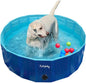 Furrybaby Foldable Dog Pool, Small Dog Swimming Pool for Dogs, Collapsible Hard Plastic Doggie Pool, Portable Bath Tub for Pets Dogs and Cats, Navy 32''