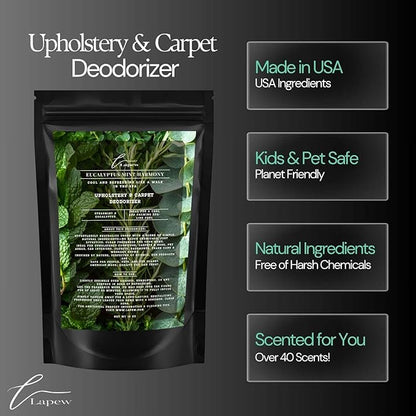 Eucalyptus Mint Harmony Carpet Freshener Powder: Powerful Odor Eliminator for Home, Upholstery Deodorizer, Carpet Deodorizer, Pet Urine, Cat Litter Box - Eucalyptus Spearmint Fragrance