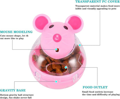 2Pcs Cat Treat Dispenser Toy, Mouse Shape Cat Interactive Toy and Food Dispenser for Pet Increases IQ Interactive & Food Dispensing