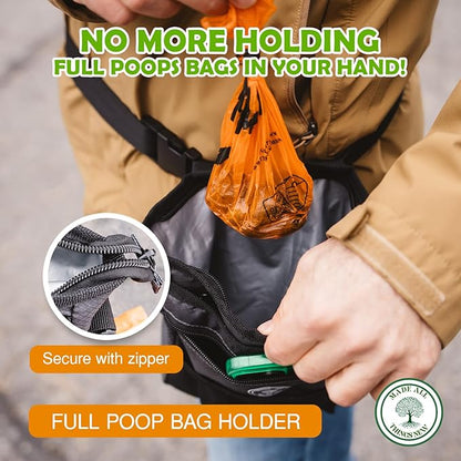Dog Poop Holder with Dog Poop Bag Dispenser for Responsible Pet Owners - Leave no Trace!