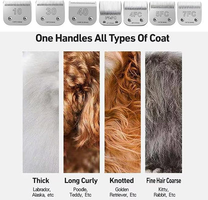 5Pack Dog Grooming Blades Compatible with Andis Dog Clippers,Dog Clipper Blades Compatible with Oster A5,Wahl km10 Dog Clippers for Animal Dog Cat Horse,Stainless-Steel Blade Sharp