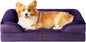 EHEYCIGA Orthopedic Dog Beds for Large Dogs, Waterproof Memory Foam Large Dog Bed with Sides, Non-Slip Bottom and Egg-Crate Foam Pet Couch Bed with Washable Removable Cover, Purple