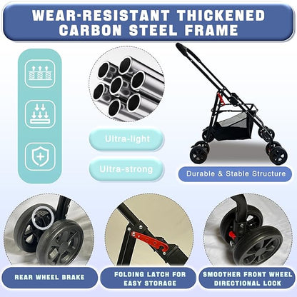 4 Wheels Pet Stroller 4 in 1 Pet Stroller with Detachable Carrier for Small & Medium Dogs Cats up to 55 lbs Easy-Folding Travel Dog Wagon with Car Seat Breathable Mesh,Khaki