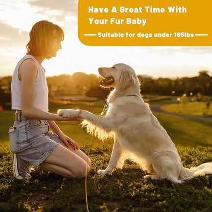 Dog Tie Out Cable 10/15/20/25/30 FT Runner for Yard Steel Wire Cable with Durable Superior Clips Yellow Chains for Outside Dog Lead for Large Up to 165 Lbs