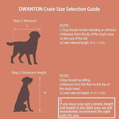 DWANTON Dog Crate Furniture with Cushion, Wooden Kennel Table with Double Doors, Indoor Dog House, Large Size, 38.5" L, Rustic Brown